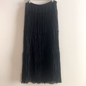 Black Tiered  Broomstick Skirt